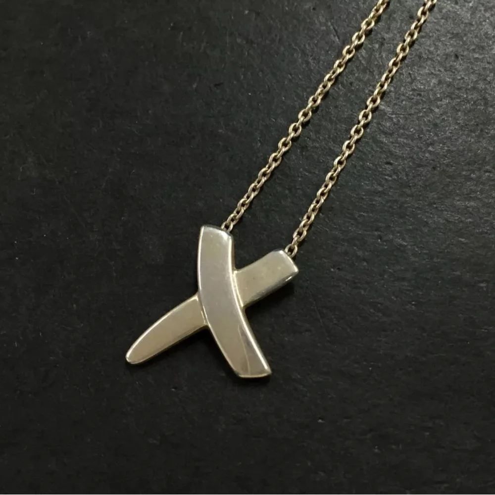 TIFFANY & CO. Silver 925 Paloma Picasso X Pendant Necklace - Picture 4 of 9